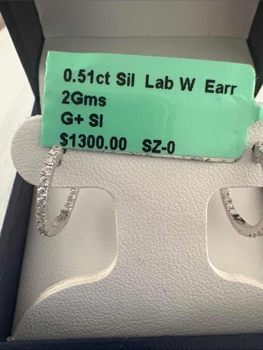 0.51ct Lab White Diamond Hoop Earrings - 925 Sterling Silver